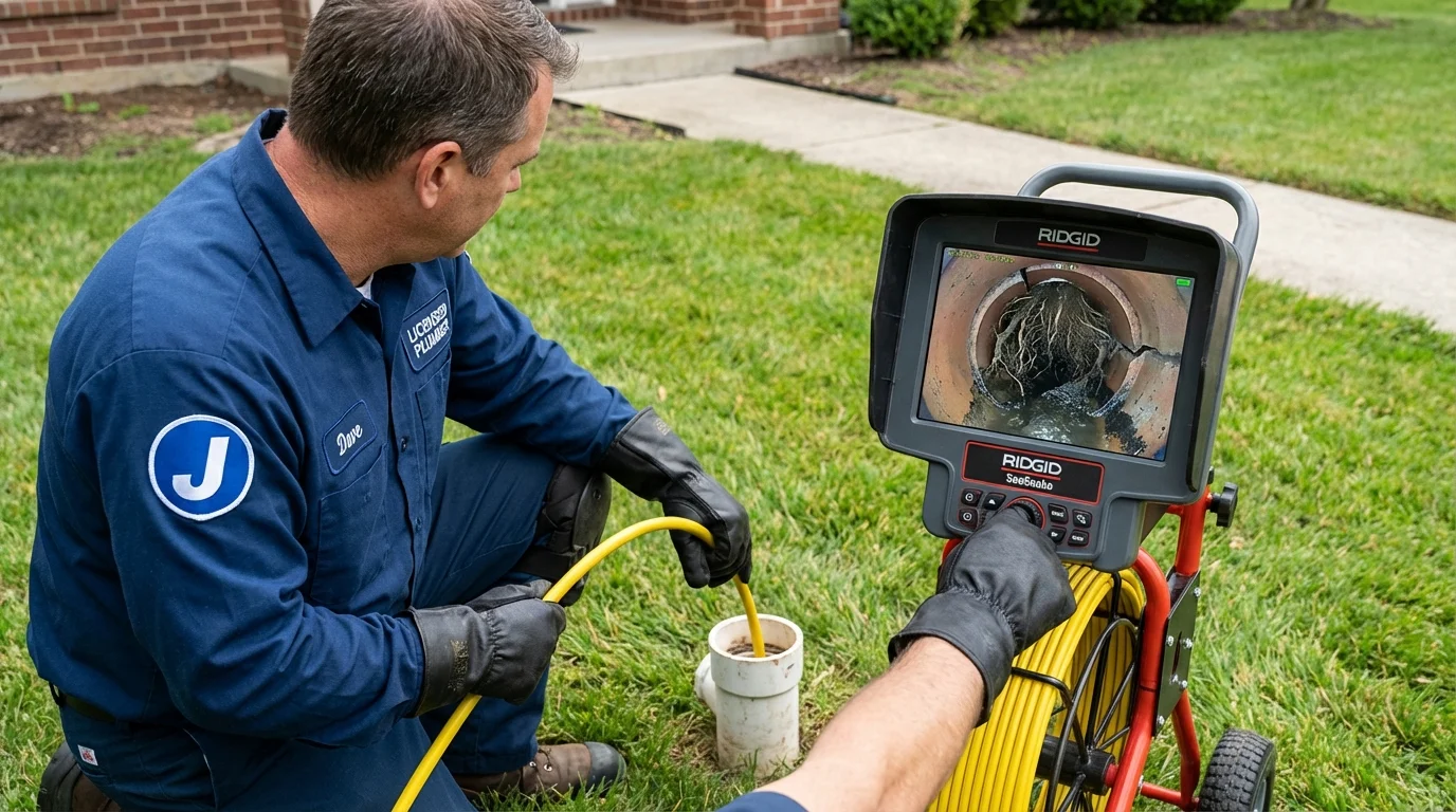 Sewer camera inspection being performed by Johns Plumbing LLC in Nipomo